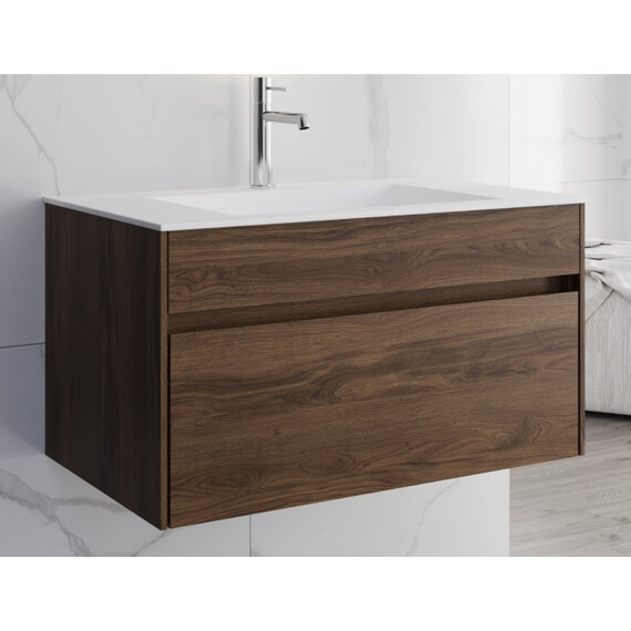 Тумба подвесная с раковиной Vincea Кьяра (Chiara) 80 см VMC-2C800CO (раковина VCB-13800W) дуб чарльстон фото 