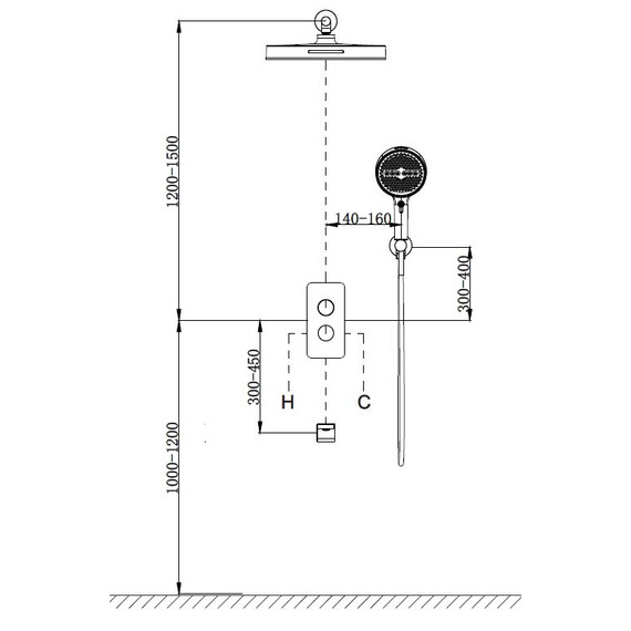 Душевая система для ванны Vincea Домус (Domus) VSFW-5DM1GM (со скрытой частью) вороненая сталь фото 5