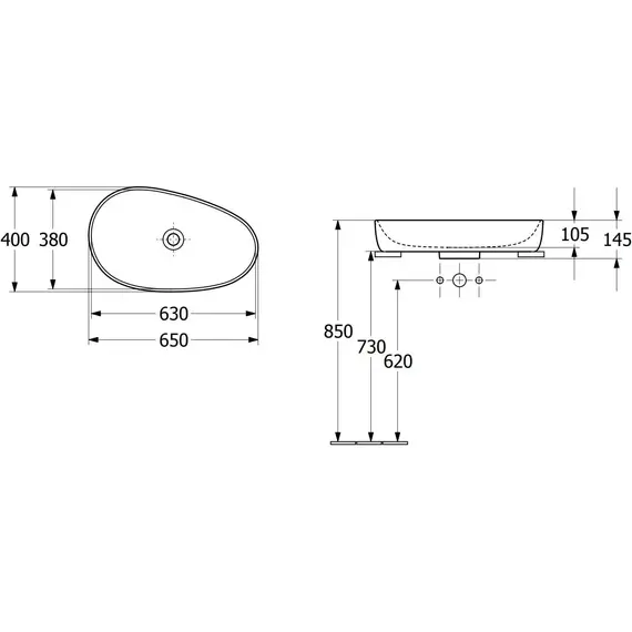 Раковина-чаша Villeroy&Boch Antao 65 см 4A7465R8 (CeramicPlus) утренняя зелень фото 6