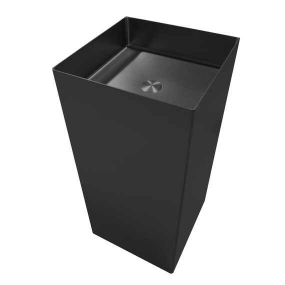 Раковина напольная Abber Wasser Kreis 40 см AF2413MB, чёрный матовый фото 2