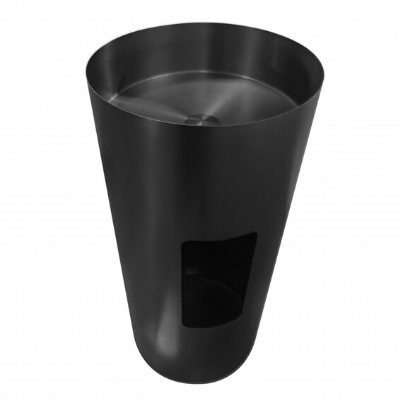Раковина напольная Abber Wasser Kreis 40 см AF2414MB, чёрный матовый фото 3