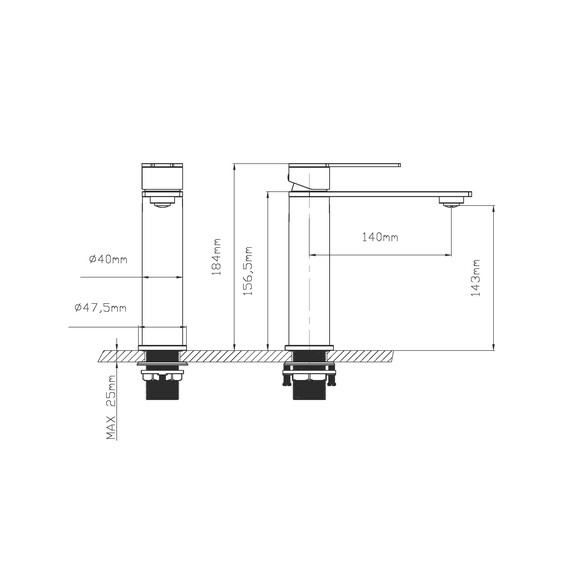 Смеситель для раковины Vincea Линеа (Linea) VBF-4LN1GM, вороненая сталь фото 3