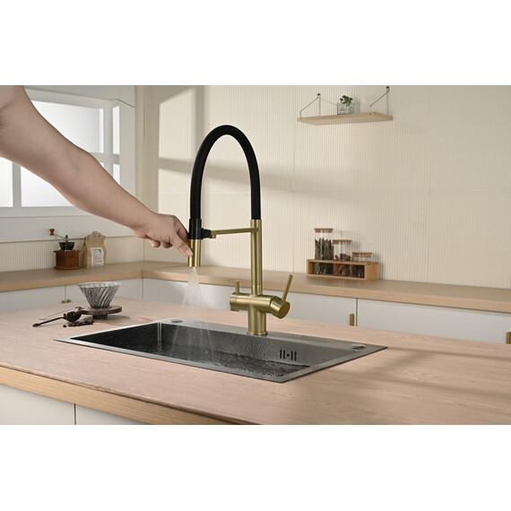 Смеситель для кухни Vincea VKF-120BG, брашированное золото фото 5