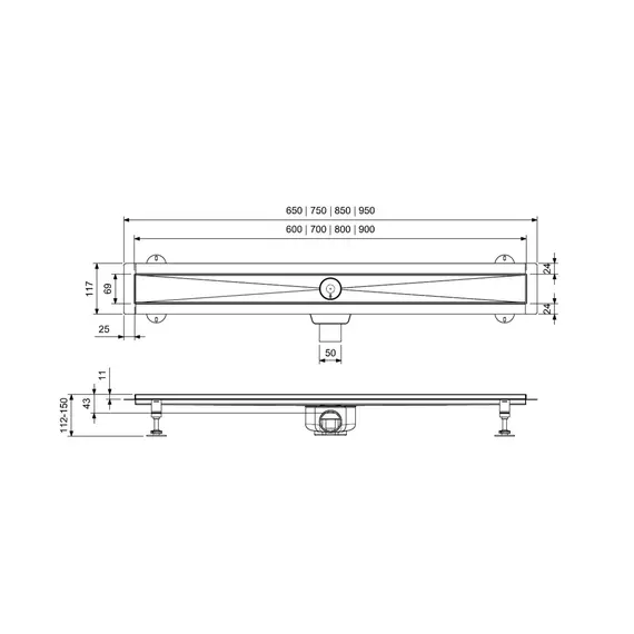 Трап Wonzon & Woghand 90 см WW-651900T-BN, брашированный никель фото 2