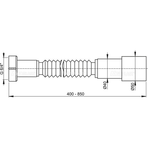 Гибкое соединение AlcaPlast A77 6/4" DN50/40 пластик фото 2