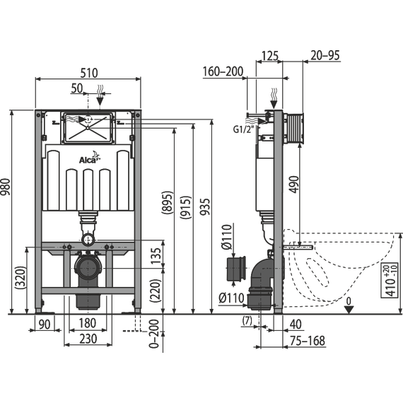 Инсталляция для подвесного унитаза Alcaplast AM101/1000 Sadroмodul - 3 Инсталляция для подвесного унитаза Alcaplast AM101/1000 Sadroмodul фото 3