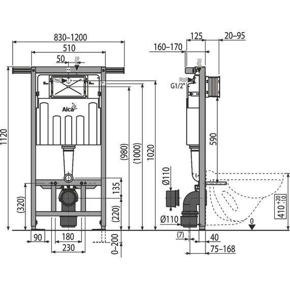 Инсталляция для подвесного унитаза Alcaplast AM102/1120 Jadroмodul - 3 Инсталляция для подвесного унитаза Alcaplast AM102/1120 Jadroмodul фото 3
