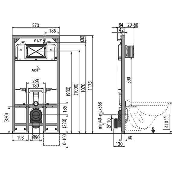 Инсталляция для подвесного унитаза Alcaplast AM1101/1200 S droмodul Sliм фото 3