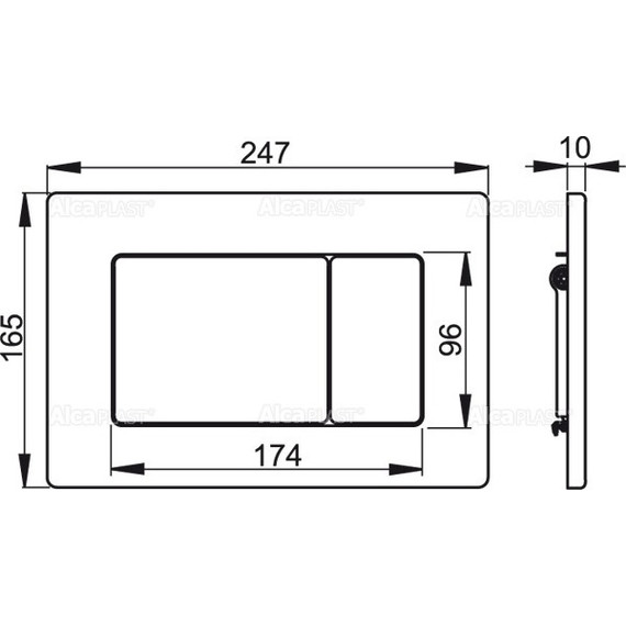 Кнопка смыва Alcaplast M279S сенсорная фото 2
