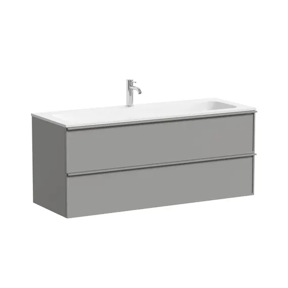 Тумба подвесная с раковиной Sancos Вельта (Velta) 120 см VL120WG (раковина Grace CN7017) тёплый серый фото 3