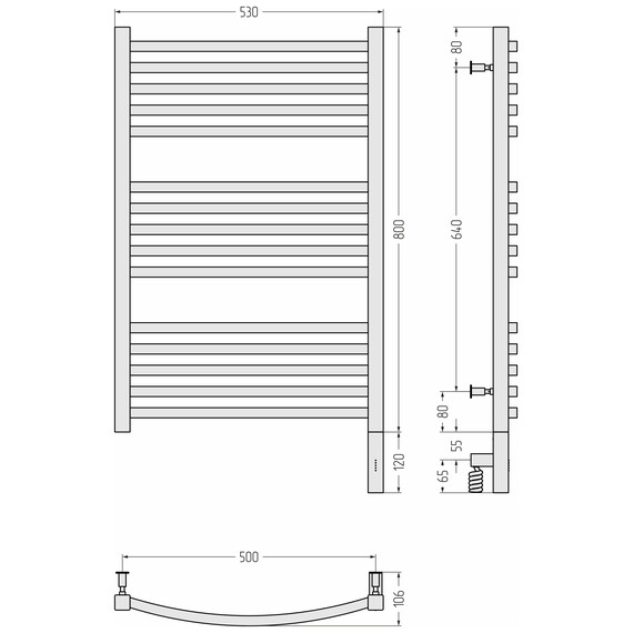 Полотенцесушитель электрический Сунержа Аркус 3.0 П15 500x900 мм 032-5705-8050, золото матовое фото 4