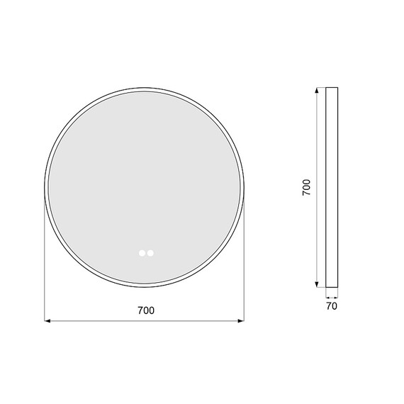 Зеркало Azario Ольга 70 см АZ-LED013525, белый матовый фото 6