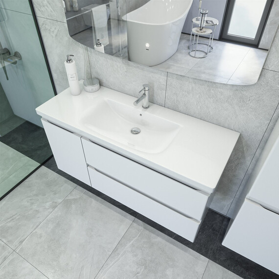Тумба подвесная с раковиной-столешницей Caprigo Форте 120 см 36117L-SF027 фото 2