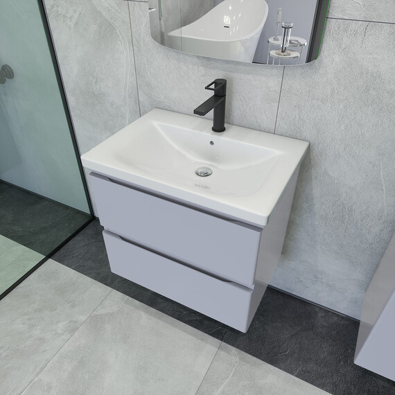 Тумба подвесная с раковиной Caprigo Форте 65 см 36110-SF028, серый фото 3