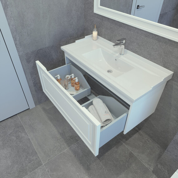 Тумба подвесная с раковиной-столешницей Caprigo Ponza 100 см 13514-021.000.00.05 фото 3