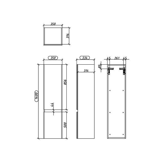 Пенал подвесной Caprigo Форте 35 см 36150L-SF027 фото 4