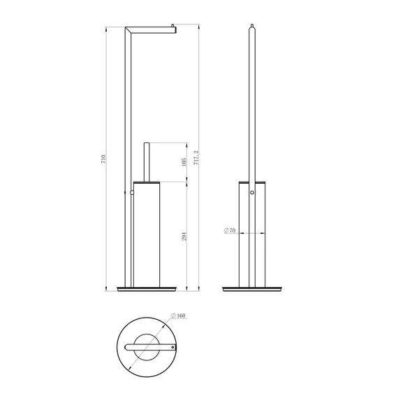 Стойка с держателем и ёршиком Wonzon & Woghand WW-V4602-BRG, цвет брашированное розовое золото фото 2
