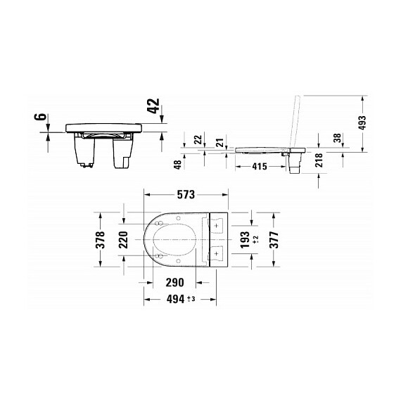 Сиденье с крышкой для унитаза Duravit SensoWash Starck f Lite с душем, микролифт фото 3