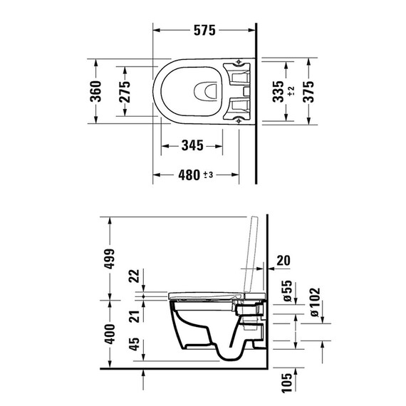 Унитаз подвесной безободковый Duravit Starck F Plus 2510092096 с сиденьем микролифт Sensowash Pro (покрытие Hygieneglaze) фото 4