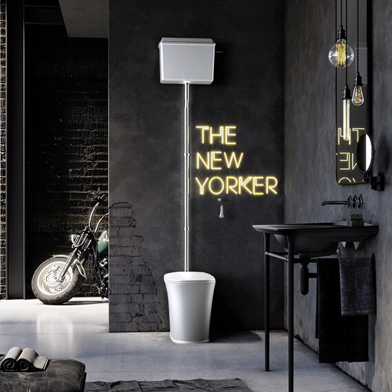 Унитаз-компакт Kerasan The New Yorker 561830F (бачок 568030, труба 7593K1, механизм слива 759290, сиденье с крышкой микролифт 569130) белый матовый/хром фото 2