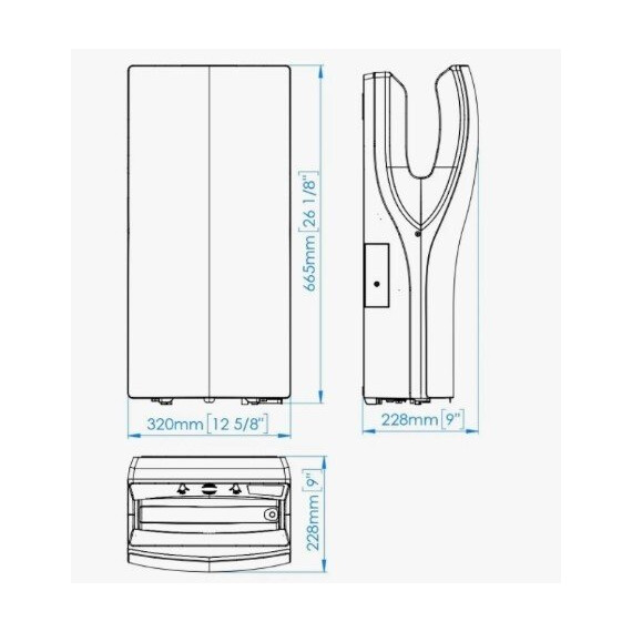 Сушилка для рук Mediclinics Dualflow Plus M24A, цвет белый фото 2