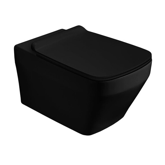 Унитаз подвесной безободковый Simas Baden Baden BB18nero matt, чёрный матовый фото 