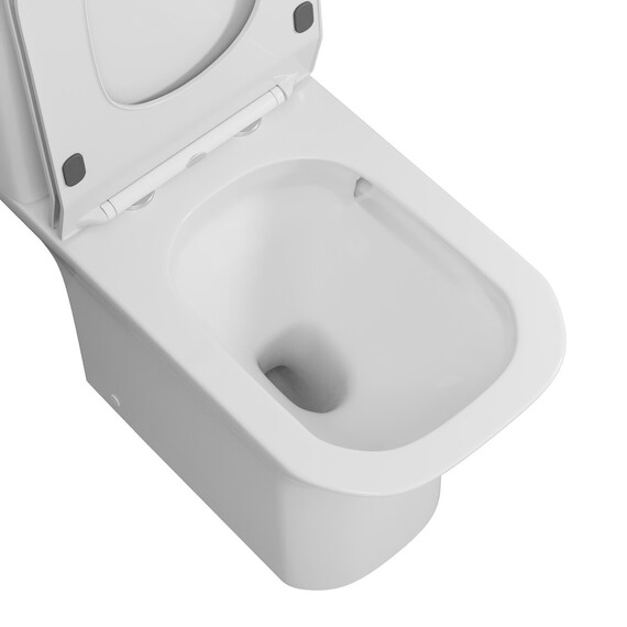 Унитаз-компакт безободковый Grossman Classic GR-4464SQ-K26 с тонкой крышкой микролифт (Система смыва торнадо) фото 3