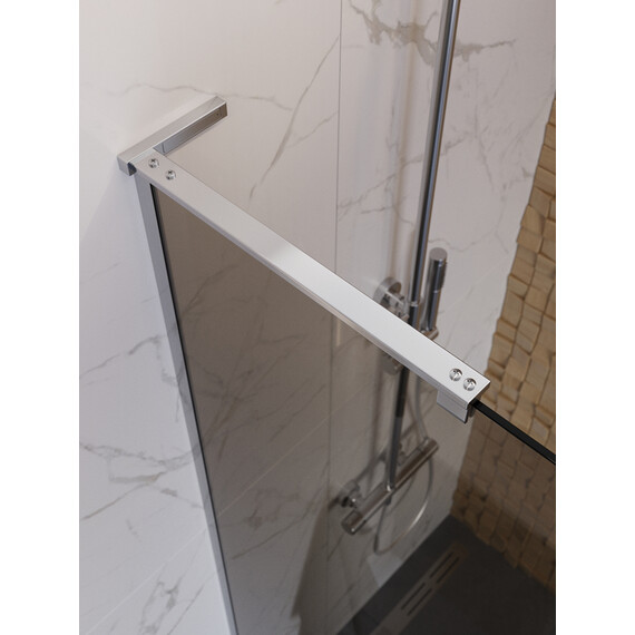 Душевая перегородка BelBagno 100 см UNO-L-1-TB-100-BR-Cr (стекло 8 мм) хром/бронза фото 3