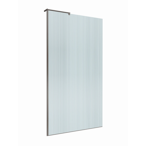 Душевая перегородка BelBagno 100 см UNO-L-1-TB-100-FL-GM (стекло 8 мм) оружейная сталь/рифленое фото 4