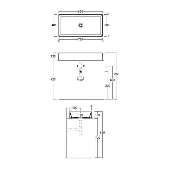 Раковина-чаша Simas Agile 80 см AG80 bi фото 2
