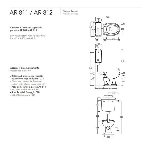 Унитаз-компакт Simas Arcade AR811bi (бачок AR812 bi, низкая труба с механизмом слива D11br) белый/бронза фото 3