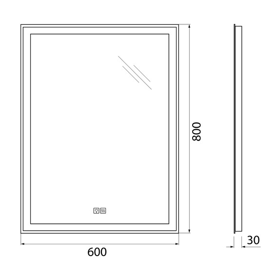 Зеркало BelBagno 60 см SPC-GRT-600-800-LED-3000K-TCH-WARM фото 6