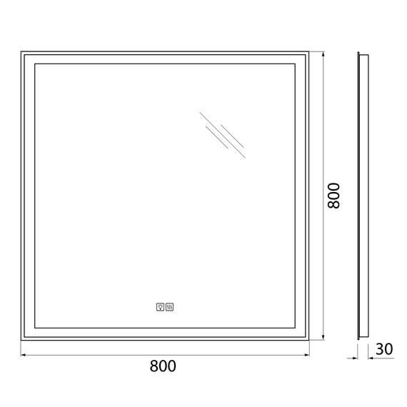 Зеркало BelBagno 80 см SPC-GRT-800-800-LED-3000K-TCH-WARM фото 6