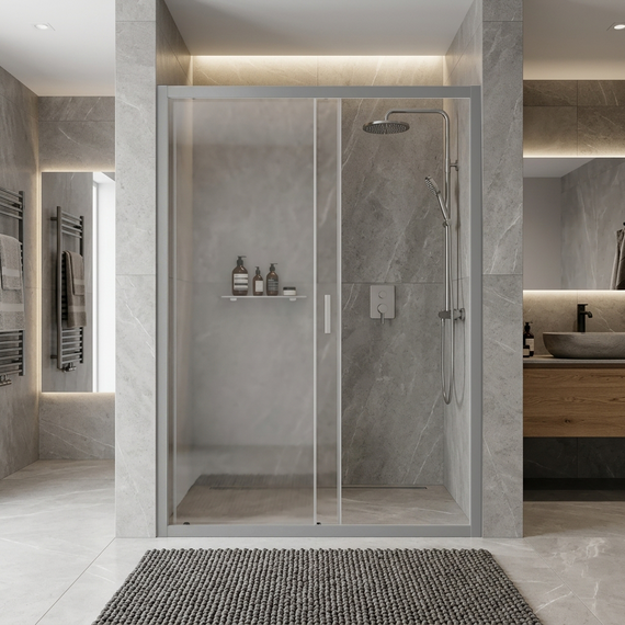 Душевая дверь Радомир Фьёль 130 см, хром/прозрачное фото 2