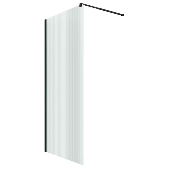 Душевая перегородка Loranto Walk-in 110 см CS-Z02B-110 (стекло 8 мм) чёрный матовый/рифленое фото 2