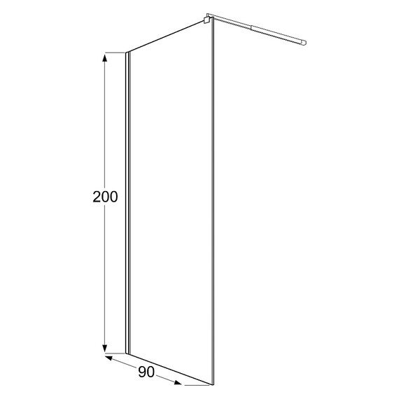 Душевая перегородка Loranto Walk-in 90 см CS-Z02B-90 (стекло 8 мм) чёрный матовый/рифленое фото 4