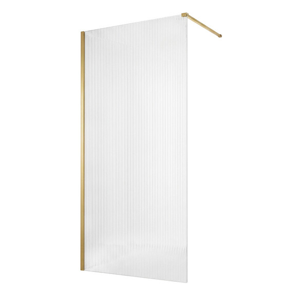 Душевая перегородка Loranto Walk-in 110 см CS-Z02G-110 (стекло 8 мм) брашированное золото/рифленое фото 2