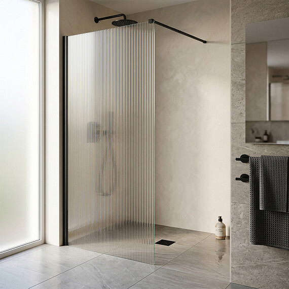 Душевая перегородка Loranto Walk-in 130 см CS-Z02GG-130 (стекло 8 мм) серый матовый/рифленое фото 