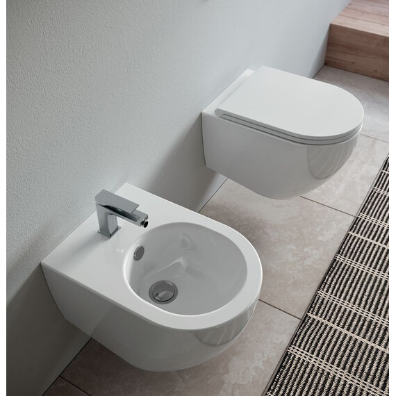 Унитаз подвесной безободковый Hidra Tour TUWR30SET/001 с тонкой крышкой микролифт фото 2