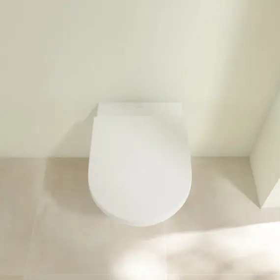 Унитаз подвесной безободковый Villeroy&Boch Subway 3.0 4670TSR1 с крышкой микролифт, CeramicPlus (система смыва Торнадо) фото 12