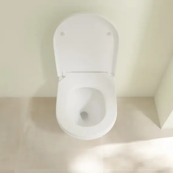 Унитаз подвесной безободковый Villeroy&Boch Subway 3.0 4670TSR1 с крышкой микролифт, CeramicPlus (система смыва Торнадо) фото 10