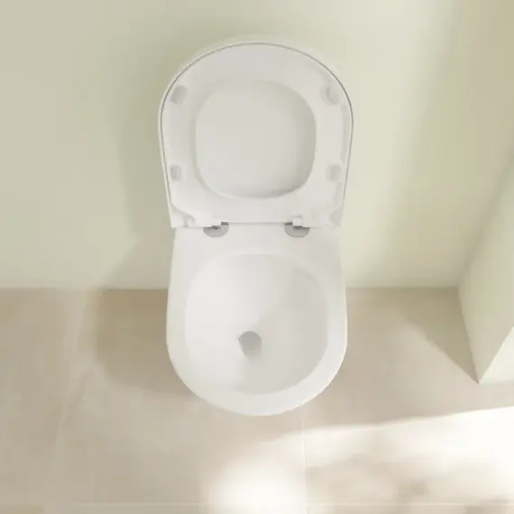 Унитаз подвесной безободковый Villeroy&Boch Subway 3.0 4670TSR1 с крышкой микролифт, CeramicPlus (система смыва Торнадо) фото 9