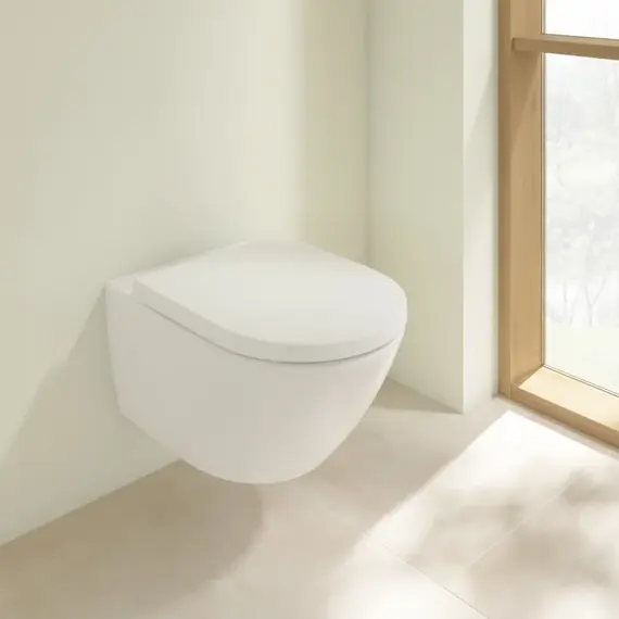 Унитаз подвесной безободковый Villeroy&Boch Subway 3.0 4670TSR1 с крышкой микролифт, CeramicPlus (система смыва Торнадо) фото 11