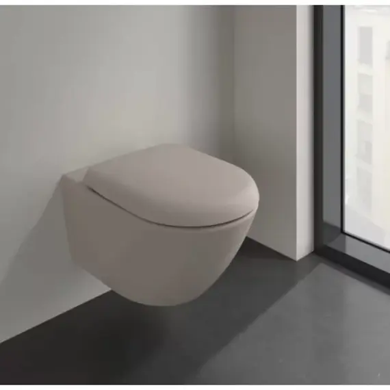 Унитаз подвесной безободковый Villeroy&Boch Antao 4674T0AM, CeramicPlus (система смыва Торнадо) almond фото 2