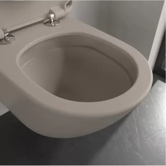 Унитаз подвесной безободковый Villeroy&Boch Antao 4674T0AM, CeramicPlus (система смыва Торнадо) almond фото 5