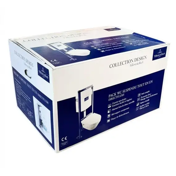 Инсталляция с подвесным унитазом комплект Villeroy & Boch Targa 568CDR01 3в1, сиденье микролифт, клавиша смыва белая фото 9