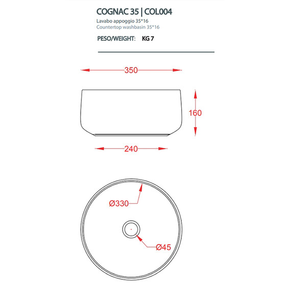 Раковина-чаша ArtCeram Cognac 35 см COL004 01 34 фото 2