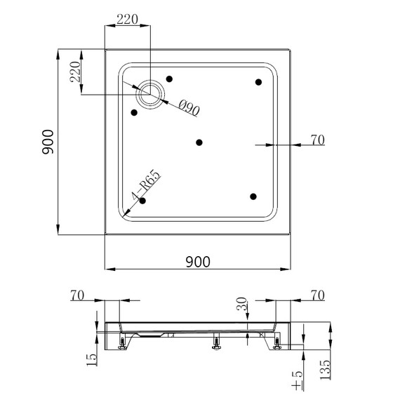 Поддон Abber 90x90 см AD3D090AP фото 6