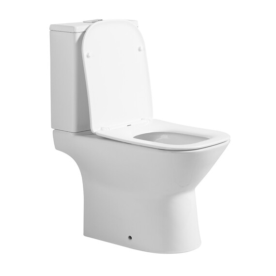 Унитаз-компакт безободковый Abber Rechteck AC1222T с крышкой микролифт (система смыва Торнадо) фото 3