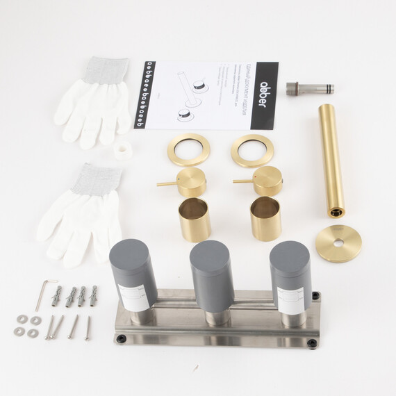 Смеситель для раковины настенный Abber Emotion 316 AF88121BG-M (со скрытой частью) брашированное золото фото 2